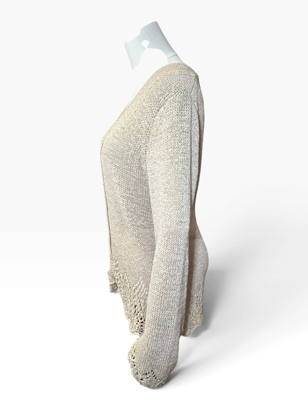 BCBGMaxAzria Beige V-Neck Button-Front Knit Cardigan - Picture 6 of 10